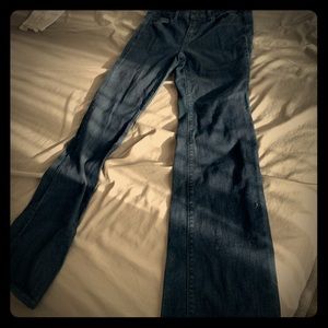 Dark denim flare jean